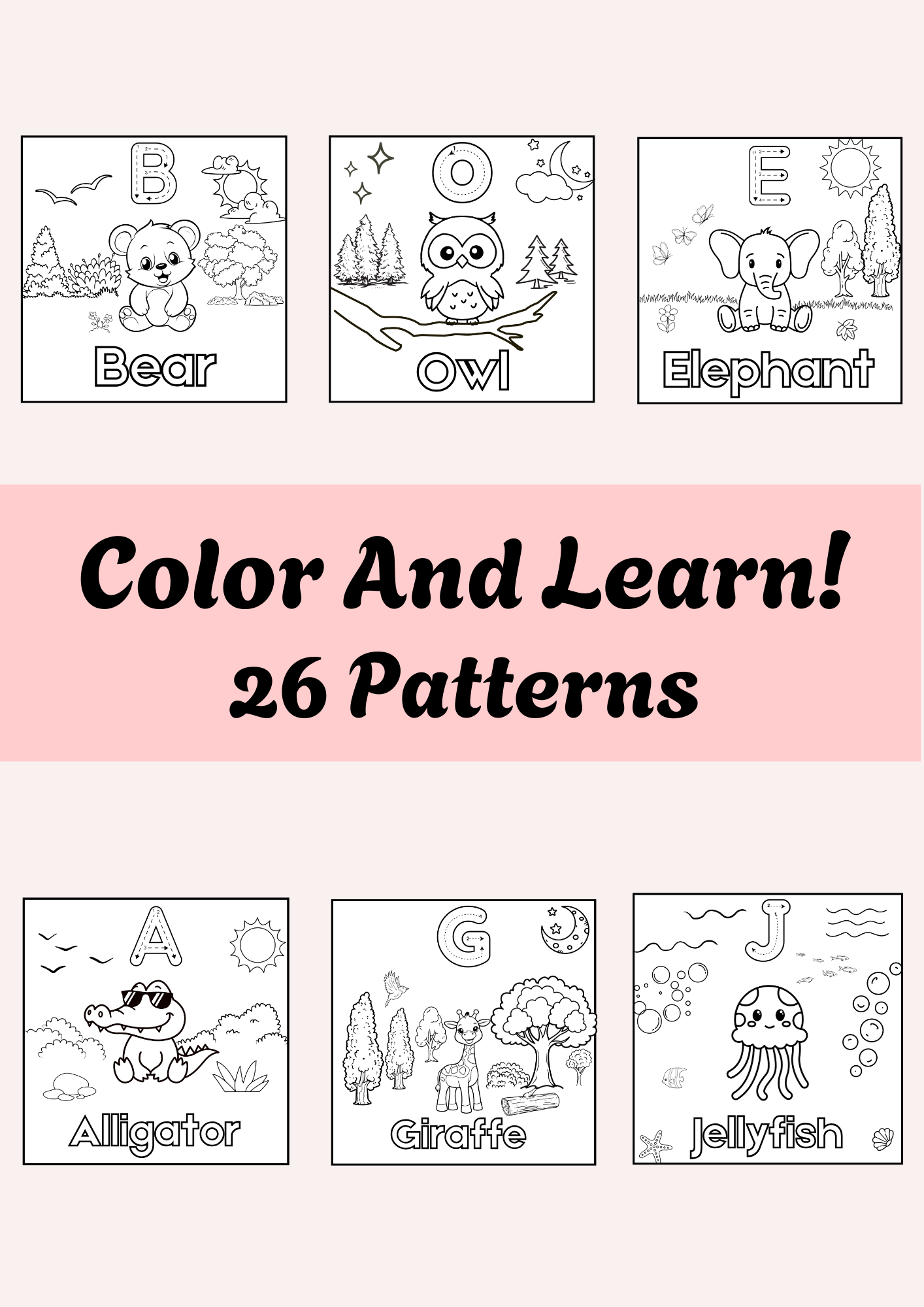 ABC Baby Animals Coloring Book: Fun alphabet coloring to learn and enjoy!