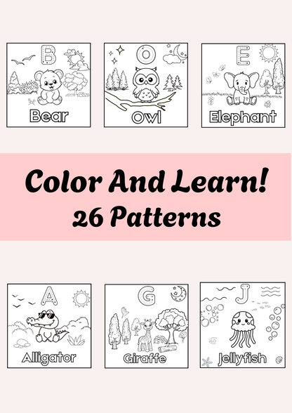 ABC Baby Animals Coloring Book: Fun alphabet coloring to learn and enjoy!