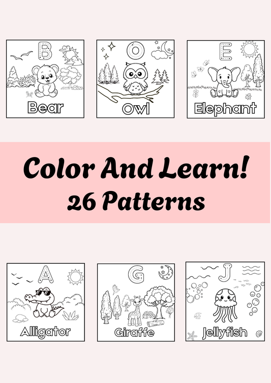 ABC Baby Animals Coloring Book: Fun alphabet coloring to learn and enjoy!